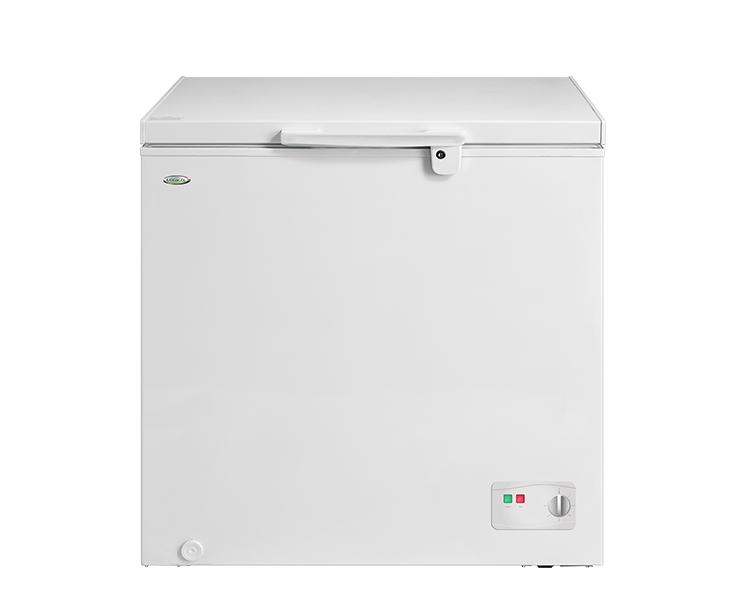 7.1 cu.ft. Chest Freezer|front temperature control|solid top door with glass sliding|aluminum inner cabinet|clean back design|LED light|handle with key lock|2.8ft.|ETCF071L/M