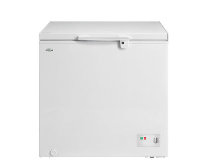 7.1 cu.ft. Chest Freezer|front temperature control|solid top door with glass sliding|aluminum inner cabinet|clean back design|LED light|handle with key lock|2.8ft.|ETCF071L/M