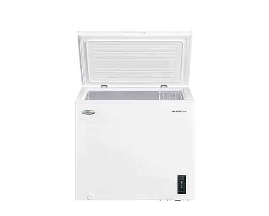 7.6 cu.ft. Chest Freezer Inverter|digital temperature control|solid top door|aluminum inner cabinet|clean back design| recessed handle|adjustable leg|2.8ft.|32.3kg|ETCF076IV/M