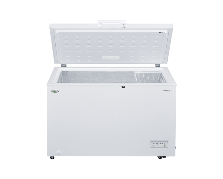 11.2 cu.ft. Chest Freezer Inverter|electronic temperature control|solid top door|inner white cabinet|clean back design| |handle with key lock|2.7ft| 38kg|ETCF112IV/H