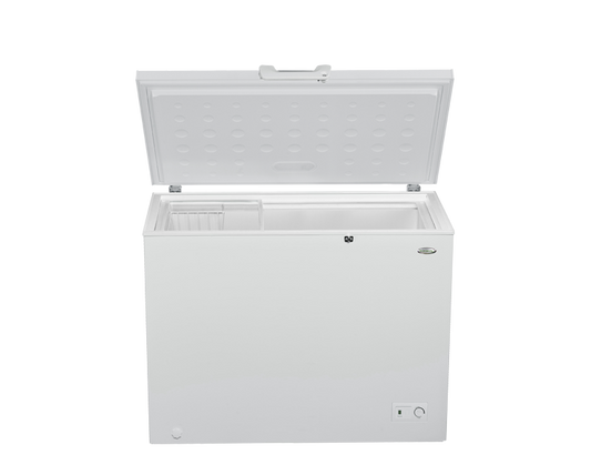 12.0 cu.ft. Chest Freezer|front temperature control|solid top door with glass sliding|aluminum inner cabinet|clean back design|handle with key lock|2.8ft.|46kg|ETCF120L/H